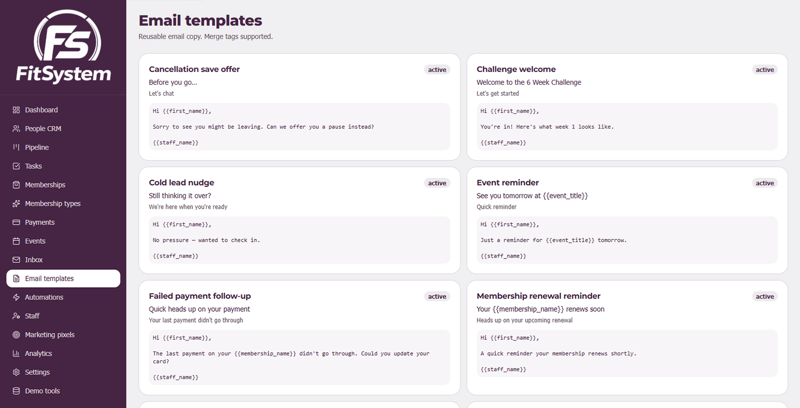 Email templates